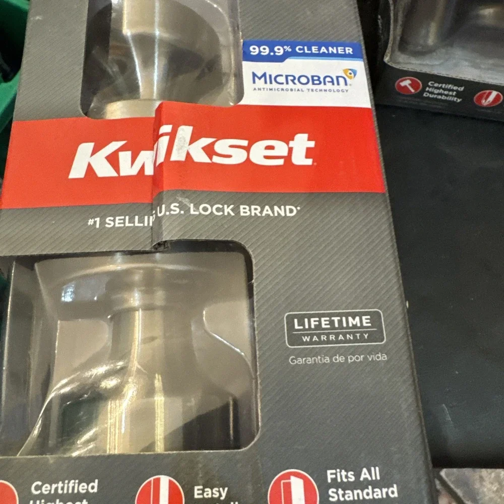 Kwikset Hall & Closet Door Satin Nickel‎ Passage Knob 97200-888 Microban
